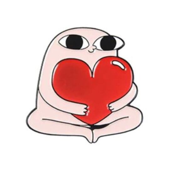 Hugging Heart Pin Brooch - Picture 1 of 1